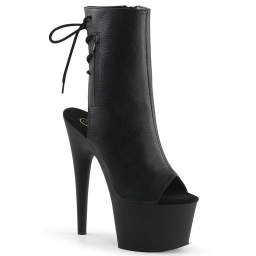 Pleaser ADORE-1018 Platform Ankle Boot (Black Faux Leather/Black Matte)