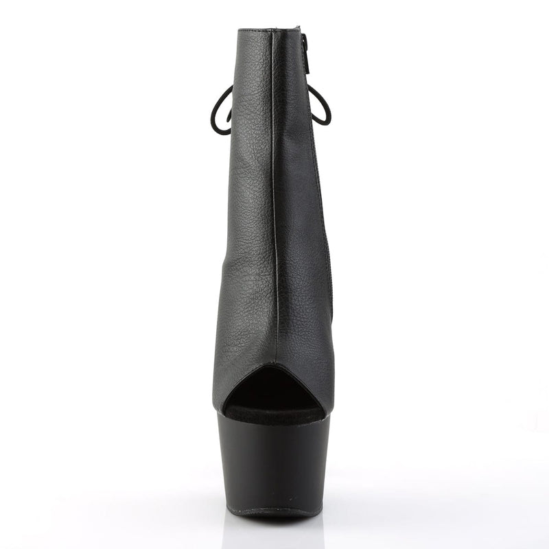 Pleaser ADORE-1018 Platform Ankle Boot (Black Faux Leather/Black Matte)