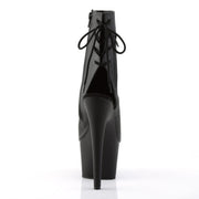 Pleaser ADORE-1018 Platform Ankle Boot (Black Faux Leather/Black Matte)