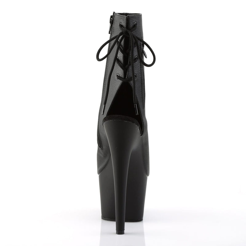 Pleaser ADORE-1018 Platform Ankle Boot (Black Faux Leather/Black Matte)