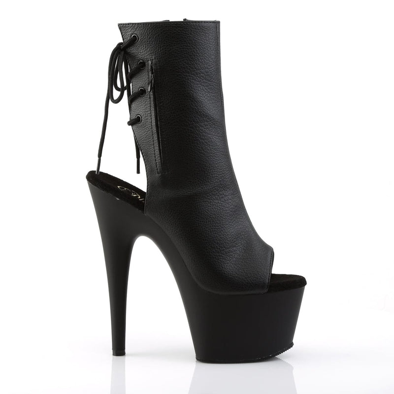 Pleaser ADORE-1018 Platform Ankle Boot (Black Faux Leather/Black Matte)