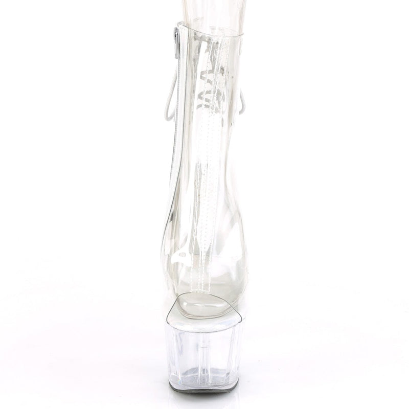 Pleaser ADORE-1018C Platform Ankle Boot (Clear/Clear)