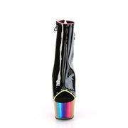 Pleaser ADORE-1018RC-02 Platform Ankle Boot (Black Patent/Rainbow Chrome)