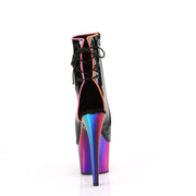 Pleaser ADORE-1018RC-02 Platform Ankle Boot (Black Patent/Rainbow Chrome)