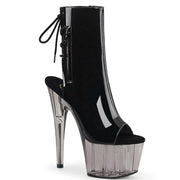 Pleaser ADORE-1018T Platform Ankle Boot (Black Patent/Smoke Tinted)