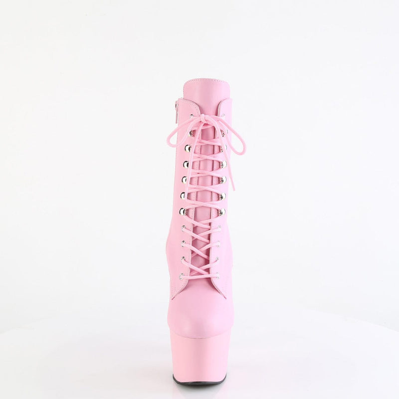 Pleaser ADORE-1020 Platform Ankle Boot (Baby Pink Faux Leather/Baby Pink Matte)