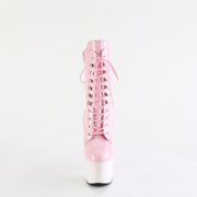 Pleaser ADORE-1020 Platform Ankle Boot (Baby Pink Patent/White)