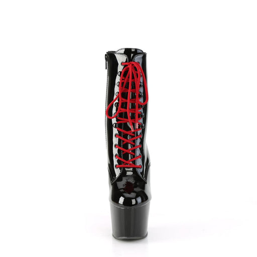 Pleaser ADORE-1020 Platform Ankle Boot (Black Patent/Black-Red)