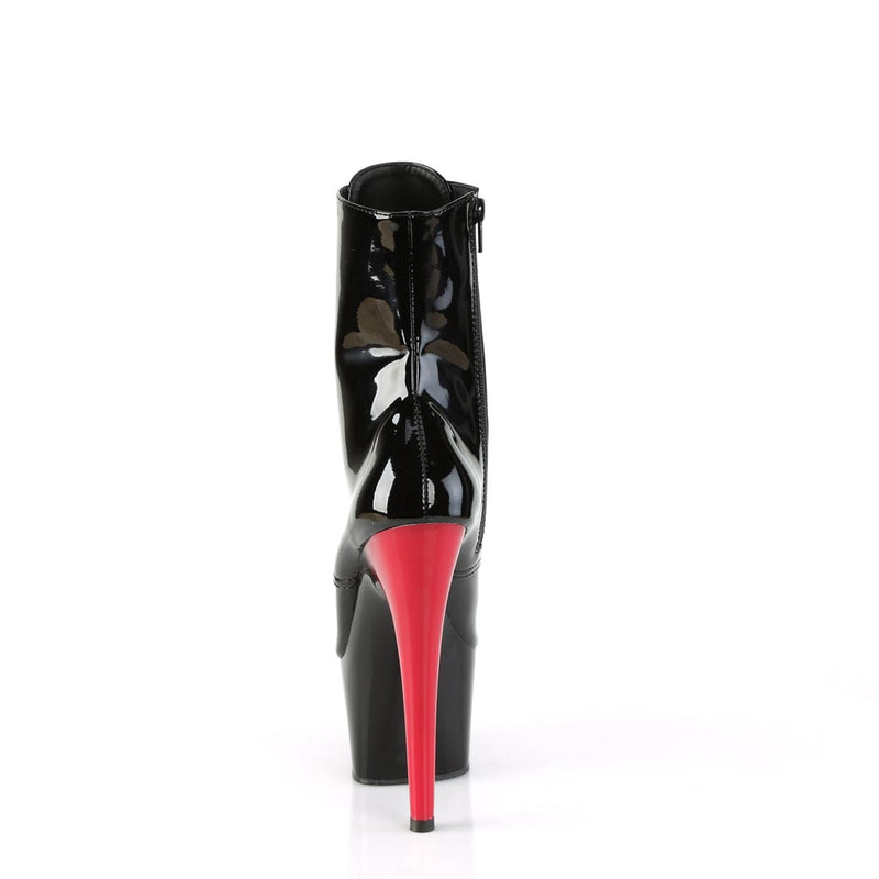 Pleaser ADORE-1020 Platform Ankle Boot (Black Patent/Black-Red)