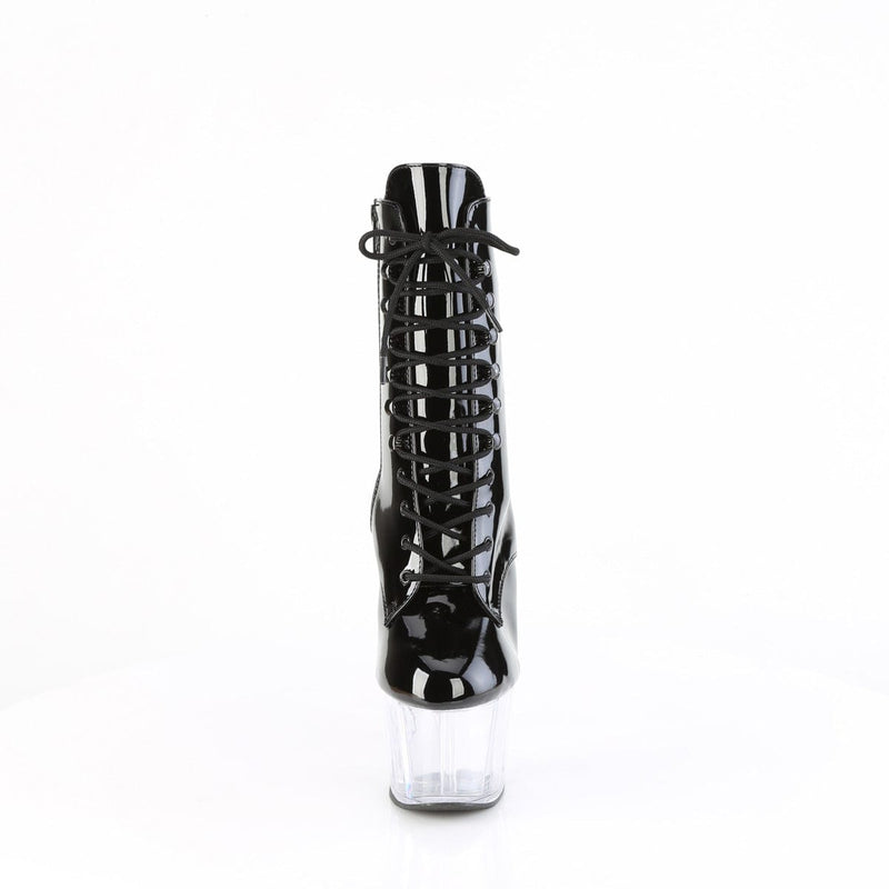 Pleaser ADORE-1020 Platform Ankle Boot (Black Patent/Clear)