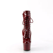 Pleaser ADORE-1020 Platform Ankle Boot (Burgundy Patent/Burgundy)