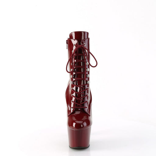 Pleaser ADORE-1020 Platform Ankle Boot (Burgundy Patent/Burgundy)