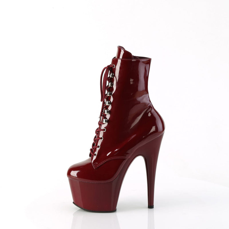 Pleaser ADORE-1020 Platform Ankle Boot (Burgundy Patent/Burgundy)