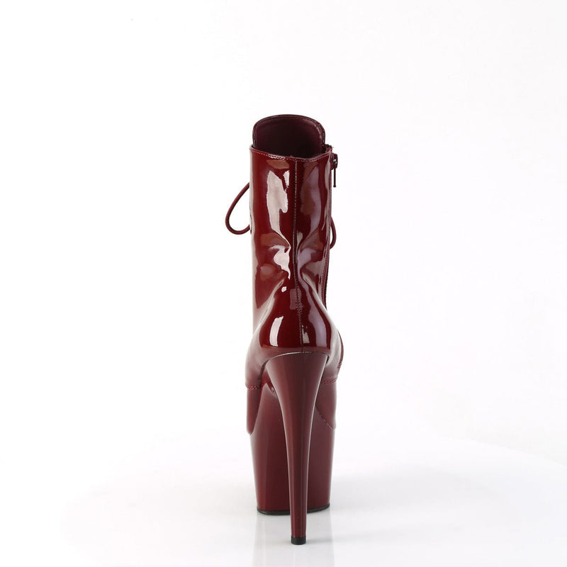 Pleaser ADORE-1020 Platform Ankle Boot (Burgundy Patent/Burgundy)