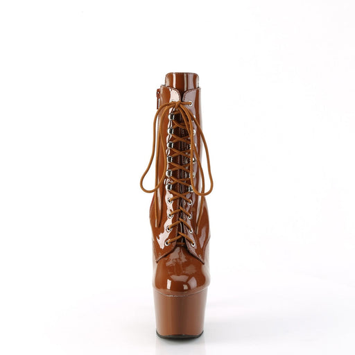 Pleaser ADORE-1020 Platform Ankle Boot (Caramel Patent/Caramel)