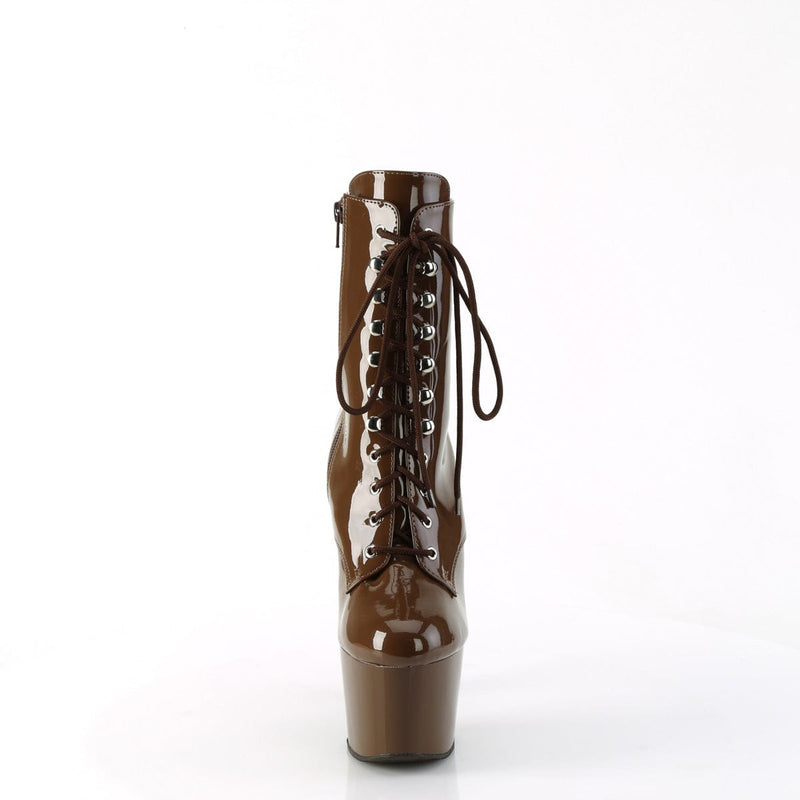 Pleaser ADORE-1020 Platform Ankle Boot (Mocha Patent/Mocha)