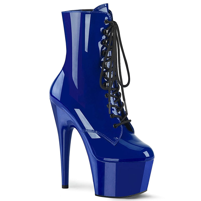 Pleaser ADORE-1020 Platform Ankle Boot (Royal Blue Patent/Royal Blue)