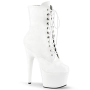 Pleaser ADORE-1020 Platform Ankle Boot (White Faux Leather/White Matte)