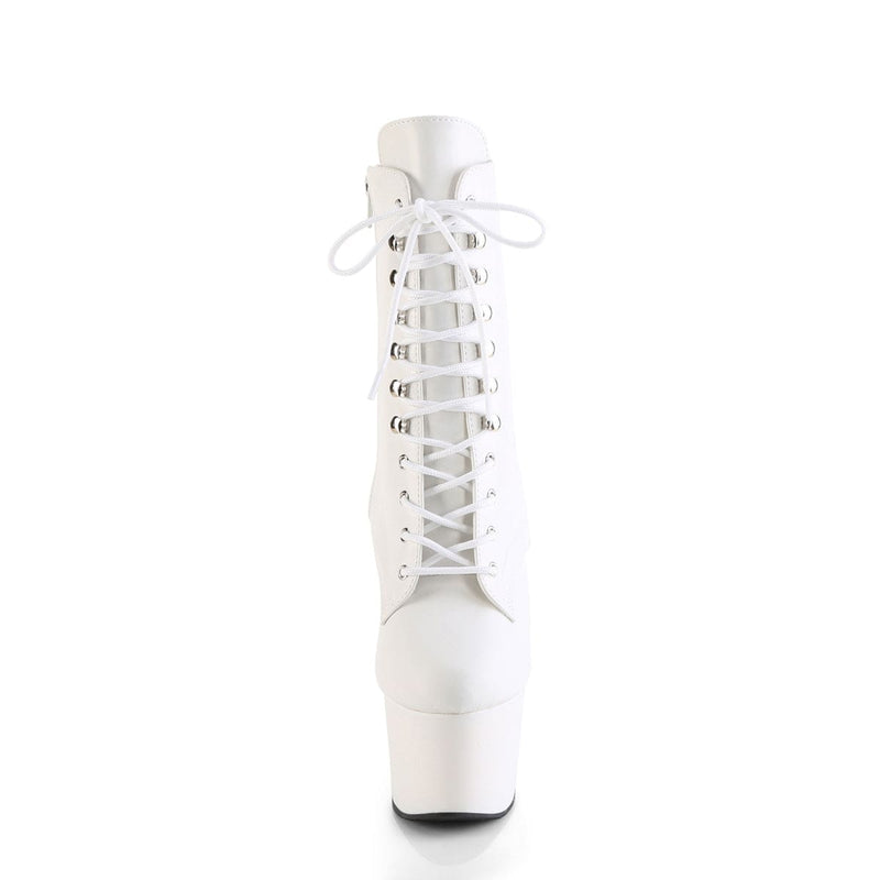 Pleaser ADORE-1020 Platform Ankle Boot (White Faux Leather/White Matte)