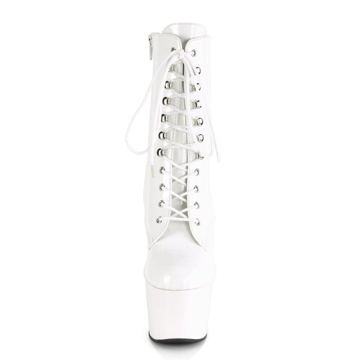 Pleaser ADORE-1020 Platform Ankle Boot (White Patent/White)