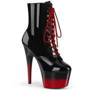 Pleaser ADORE-1020BR-H Platform Ankle Boot (Black Patent/Black-Red)