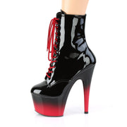 Pleaser ADORE-1020BR-H Platform Ankle Boot (Black Patent/Black-Red)