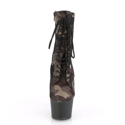 Pleaser ADORE-1020CM Platform Ankle Boot (Green Camo-Mesh/Black Matte)
