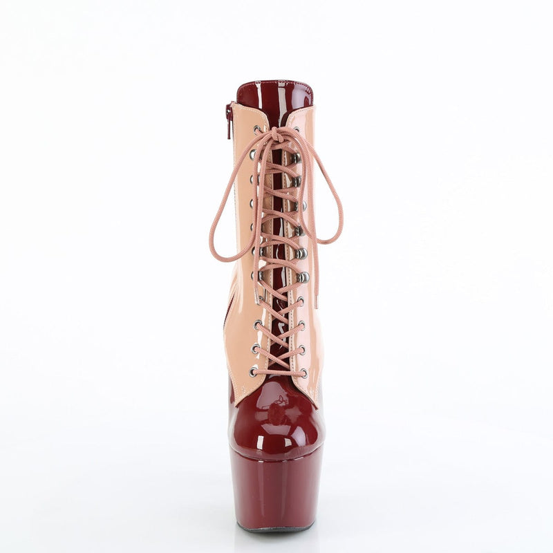 Pleaser ADORE-1020DC Platform Ankle Boot (Blush-Burgundy Patent/M)
