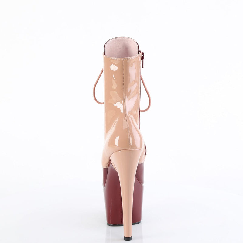 Pleaser ADORE-1020DC Platform Ankle Boot (Blush-Burgundy Patent/M)
