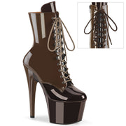 Pleaser ADORE-1020DC Platform Ankle Boot (Mocha-Coffee Patent/M)