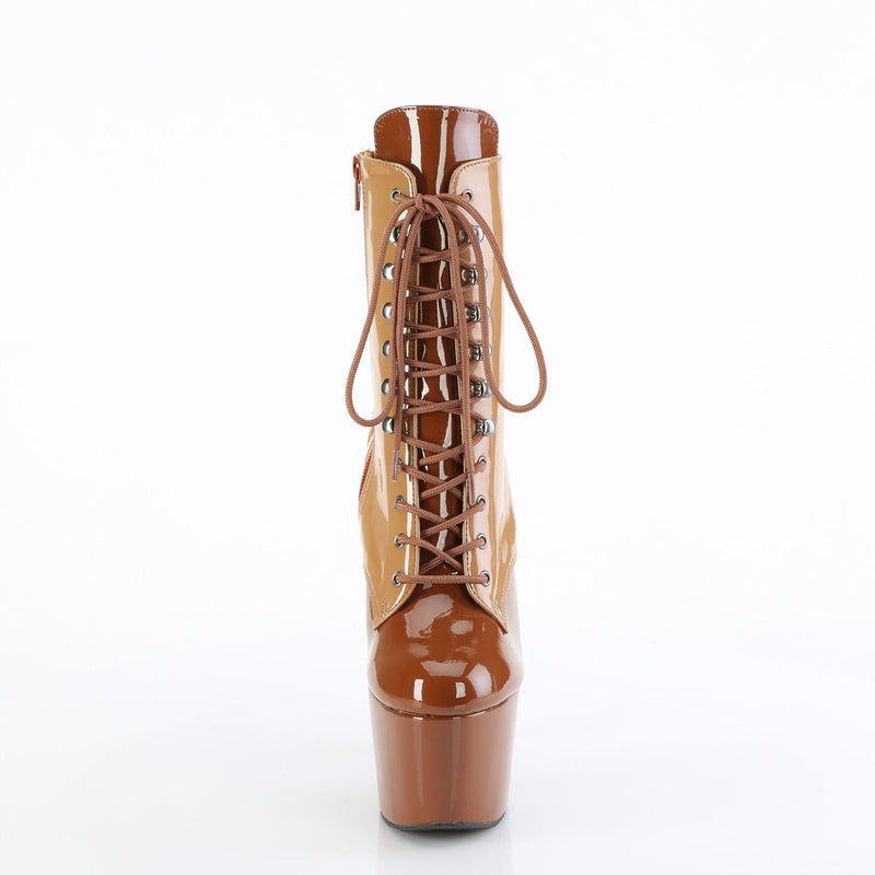 Pleaser ADORE-1020DC Platform Ankle Boot (Toffee-Caramel Patent/M)