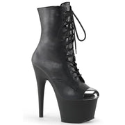 Pleaser ADORE-1020ESC Platform Ankle Boot (Black Faux Le/Black Matte)