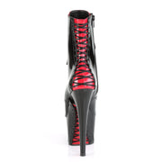 Pleaser ADORE-1020FH Platform Ankle Boot (Black-Red Patent/Black-Red)