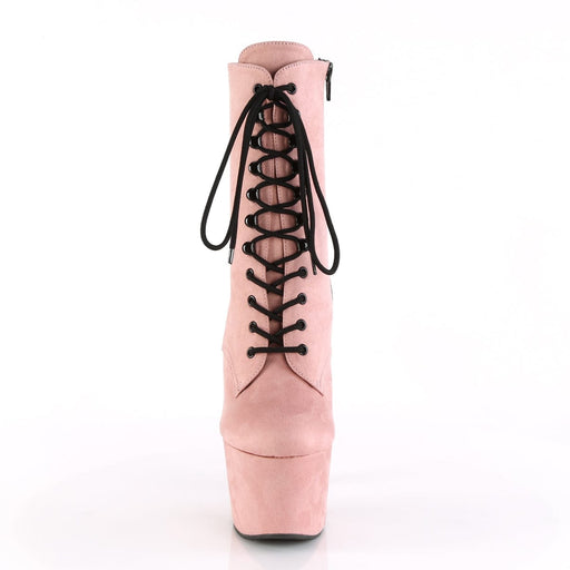 Pleaser ADORE-1020FS Platform Ankle Boot (Baby Pink Faux Suede/Baby Pink Faux Suede)