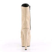 Pleaser ADORE-1020FS Platform Ankle Boot (Beige Faux Suede/Beige Faux Suede)