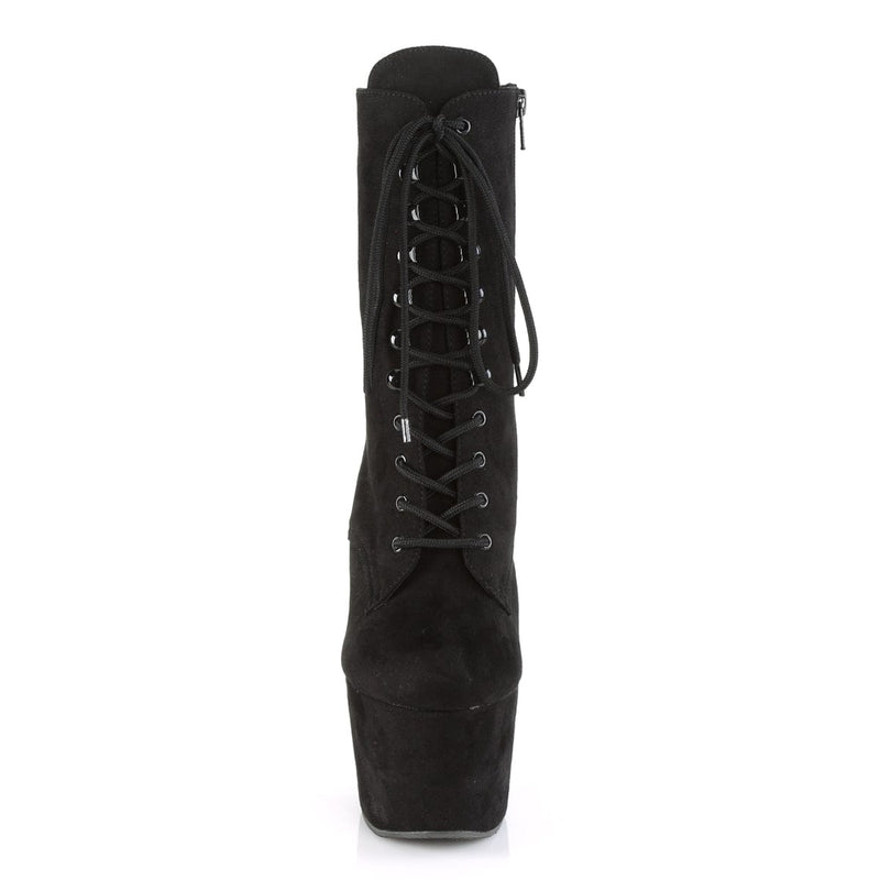 Pleaser ADORE-1020FS Platform Ankle Boot (Black Faux Suede/Black Faux Suede)
