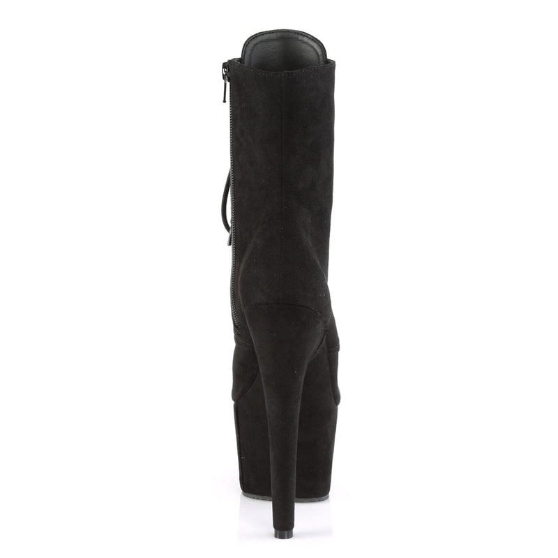 Pleaser ADORE-1020FS Platform Ankle Boot (Black Faux Suede/Black Faux Suede)