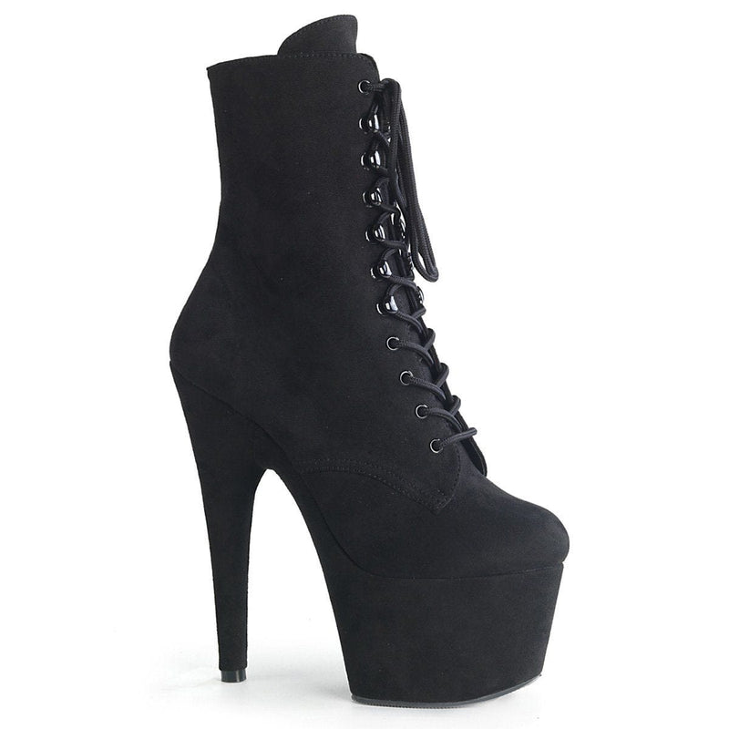 Pleaser ADORE-1020FS Platform Ankle Boot (Black Faux Suede/Black Faux Suede)