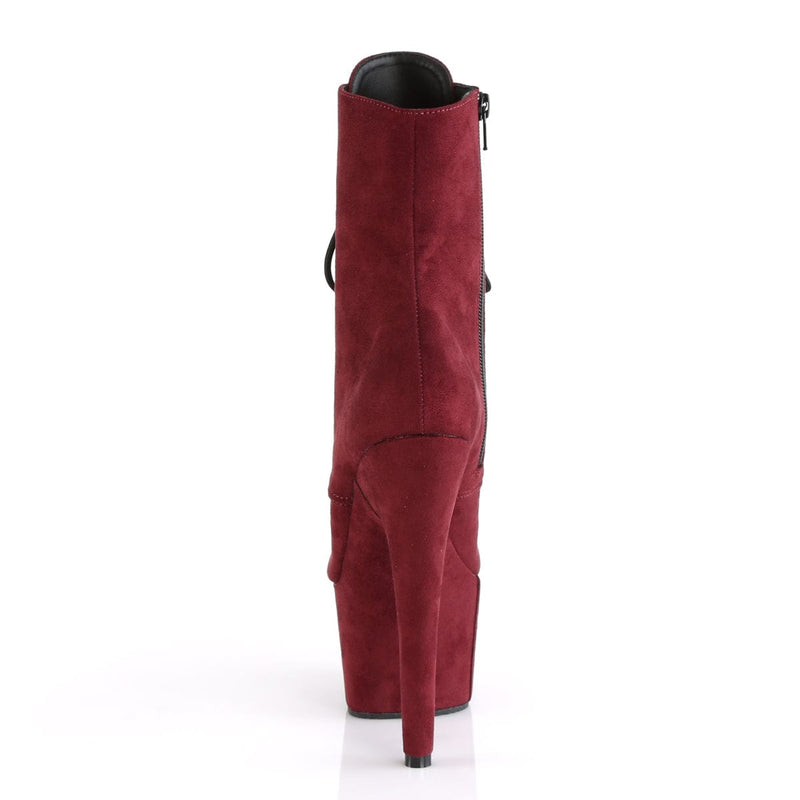 Pleaser ADORE-1020FS Platform Ankle Boot (Burgundy Faux Suede/Burgundy Faux Suede)