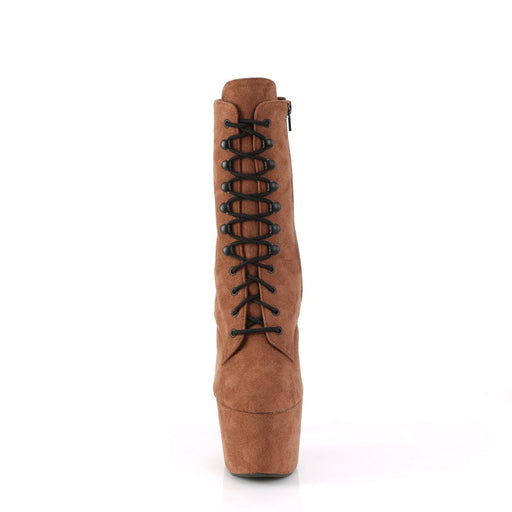 Pleaser ADORE-1020FS Platform Ankle Boot (Caramel Faux Suede/Caramel Faux Suede)