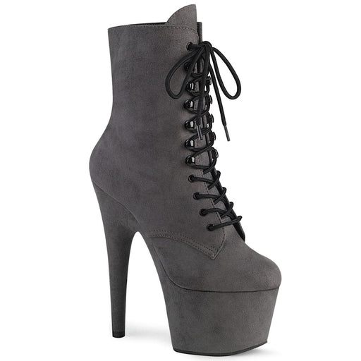 Pleaser ADORE-1020FS Platform Ankle Boot (Grey Faux Suede/Grey Faux Suede)