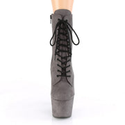 Pleaser ADORE-1020FS Platform Ankle Boot (Grey Faux Suede/Grey Faux Suede)