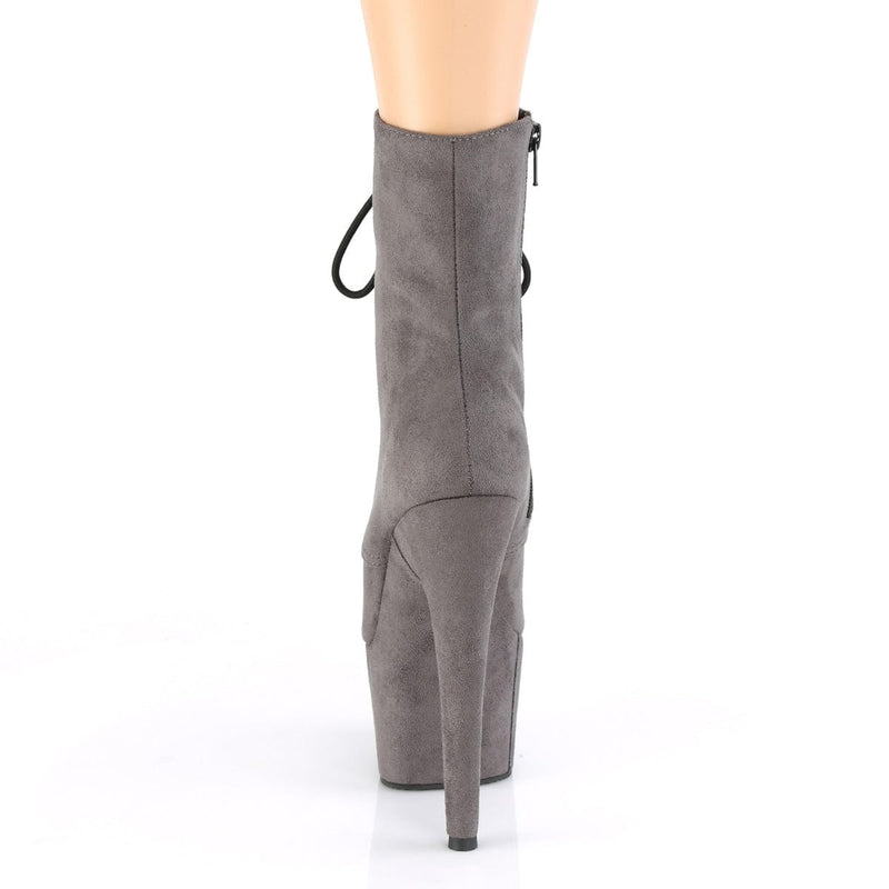 Pleaser ADORE-1020FS Platform Ankle Boot (Grey Faux Suede/Grey Faux Suede)