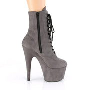Pleaser ADORE-1020FS Platform Ankle Boot (Grey Faux Suede/Grey Faux Suede)