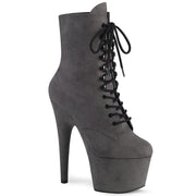 Pleaser ADORE-1020FS Platform Ankle Boot (Grey Faux Suede/Grey Faux Suede)