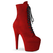 Pleaser ADORE-1020FS Platform Ankle Boot (Red Faux Suede/Red Faux Suede)