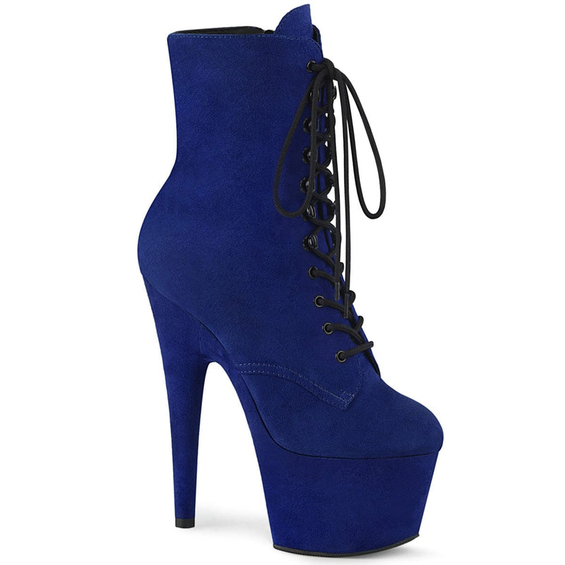Pleaser ADORE-1020FS Platform Ankle Boot (Royal Blue Faux Suede/Royal Blue)