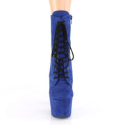 Pleaser ADORE-1020FS Platform Ankle Boot (Royal Blue Faux Suede/Royal Blue)