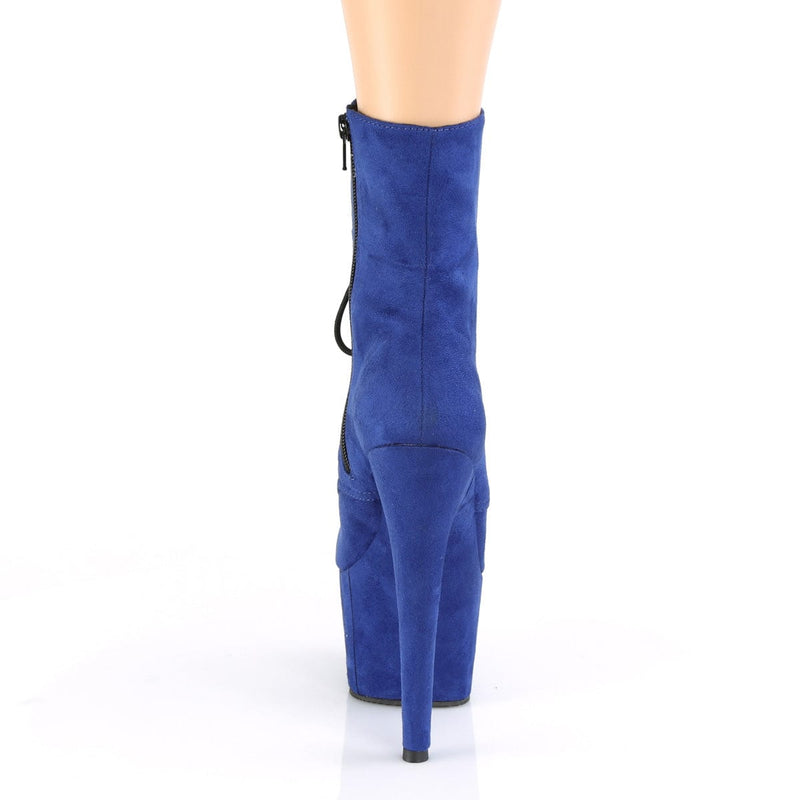 Pleaser ADORE-1020FS Platform Ankle Boot (Royal Blue Faux Suede/Royal Blue)