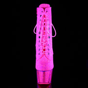 Pleaser ADORE-1020G Platform Ankle Boot (Neon Pink Glitter/Neon Pink Glitter)